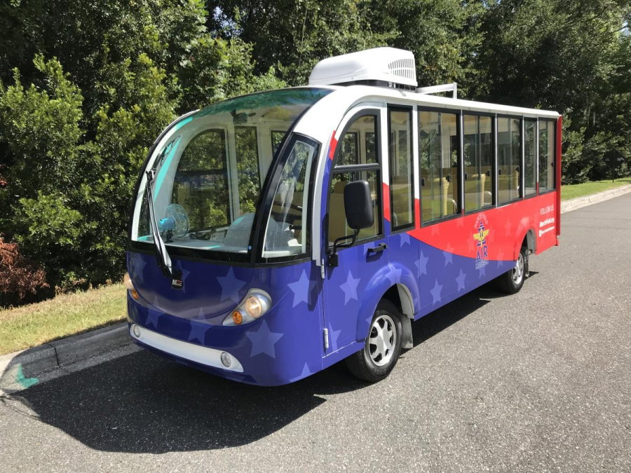 Shuttle Sticker Wrapping Custom Vinyl Wrap for Electric Shuttle | Custom Vehicle Wrap | Moto ...