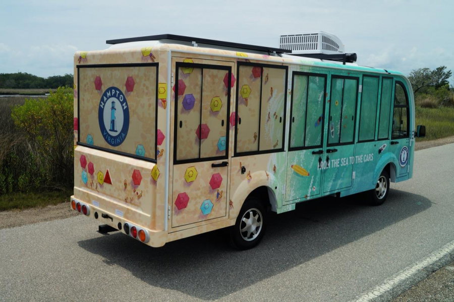 Shuttle Sticker Wrapping Custom Vinyl Wrap for Electric Shuttle | Custom Vehicle Wrap | Moto ...