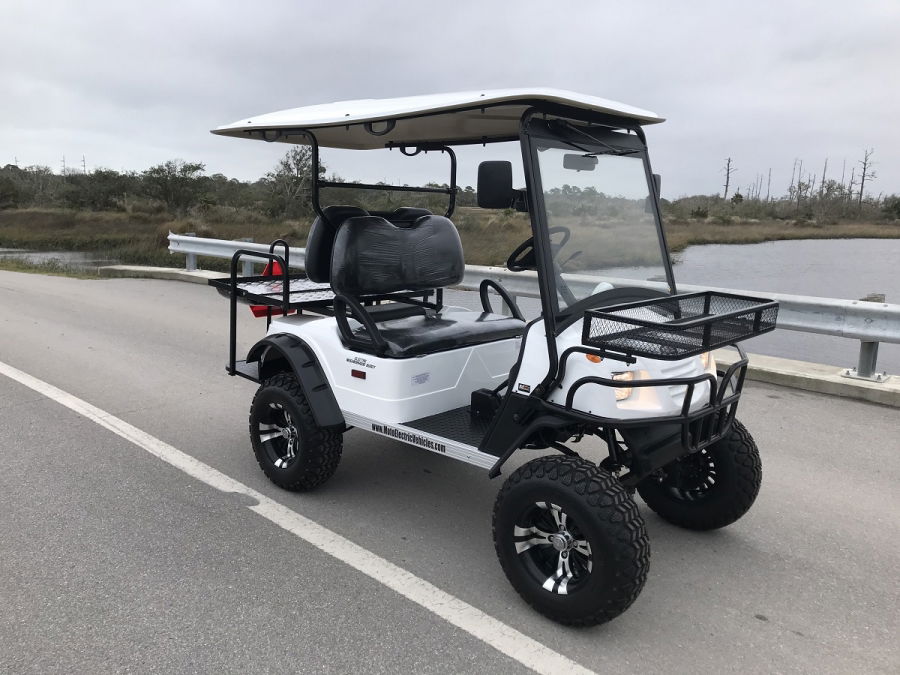 Four-Seater HighRiser Golf Cart with Back-to-Back Seating | Moto