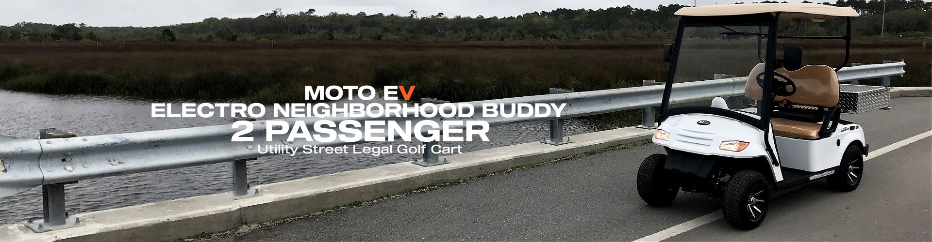 MotoEV Electro Neighborhood Buddy 2 Passenger Utility Street Legal Golf Cart