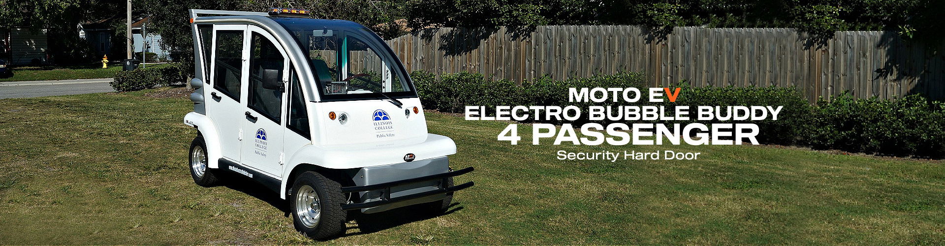 MotoEV Electro Bubble Buddy LSV 4 Passenger SecurityHard Door