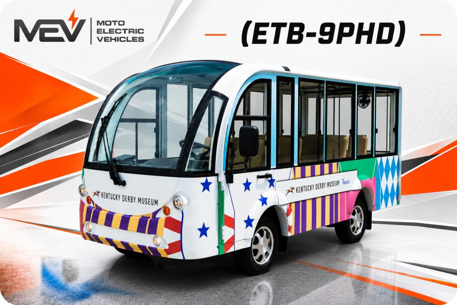 9-Passenger Electric Shuttle Bus with Hard Doors | Moto Electric