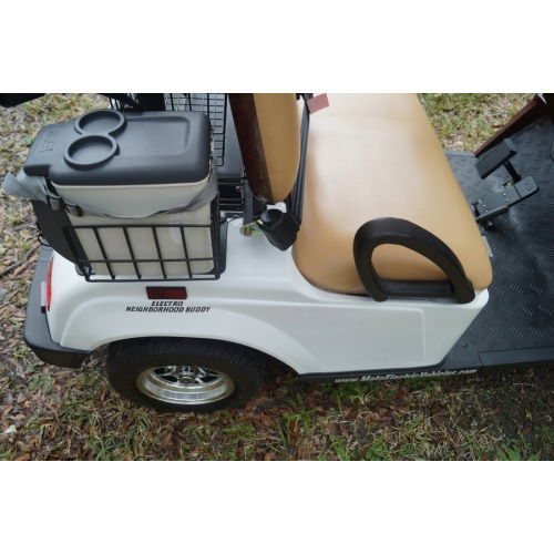 MotoEV Electro Neighborhood Buddy 2 Passenger Street Legal Golf Cart seat and accesories