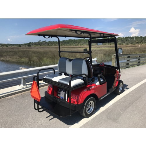 MotoEV Electro Neighborhood Buddy 4 Passenger (Back to Back) Street Legal Golf Cart back-right angle