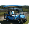 MotoEV Electro Neighborhood Buddy 4 Passenger (Back to Back) Street Legal Golf Cart light blue