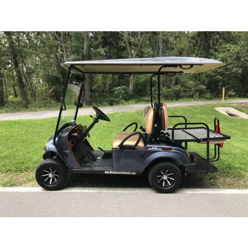 MotoEV Electro Neighborhood Buddy 4 Passenger (Back to Back) Street Legal Golf Cart left side dark grey