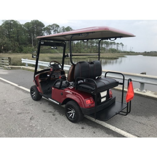 MotoEV Electro Neighborhood Buddy 4 Passenger (Back to Back) Street Legal Golf Cart back-left angle left