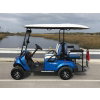 MotoEV Electro Neighborhood Buddy 4 Passenger (Back to Back) Street Legal Golf Cart left side dark blue
