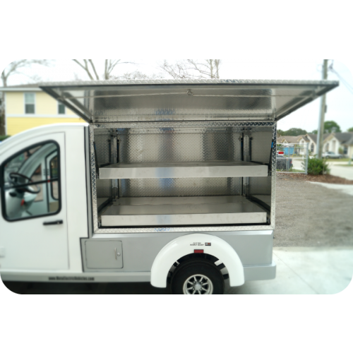 MotoEV Electro Bubble Buddy LSV 2 Passenger Enclosed Utility Deluxe Hard Door  side door open