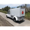MotoEV Electro Bubble Buddy LSV 2 Passenger Enclosed Utility Deluxe Hard Door white left-back angle closed