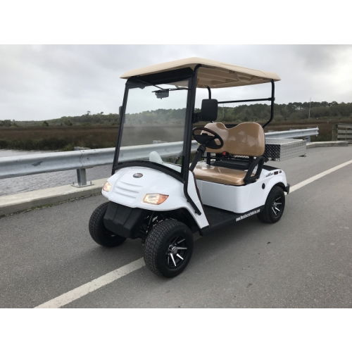 MotoEV Electro Neighborhood Buddy 2 Passenger Utility Street Legal Golf Cart outside