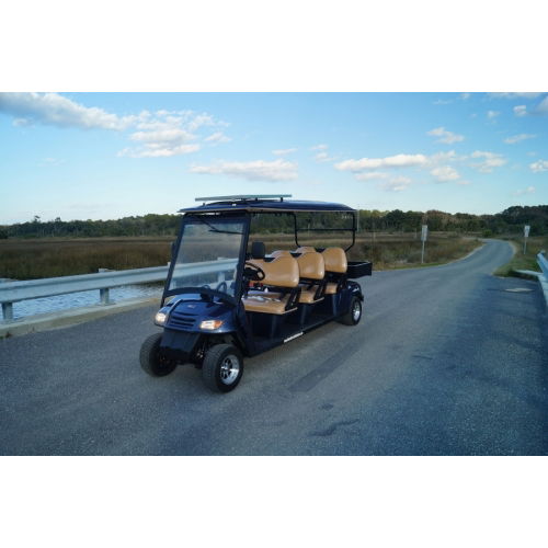 MotoEV Electro Neighborhood Buddy 6 Passenger Forward Facing Utility Street Legal Golf Cart navy blue