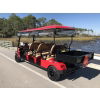 MotoEV Electro Neighborhood Buddy 6 Passenger Forward Facing Utility Street Legal Golf Cart red back closed