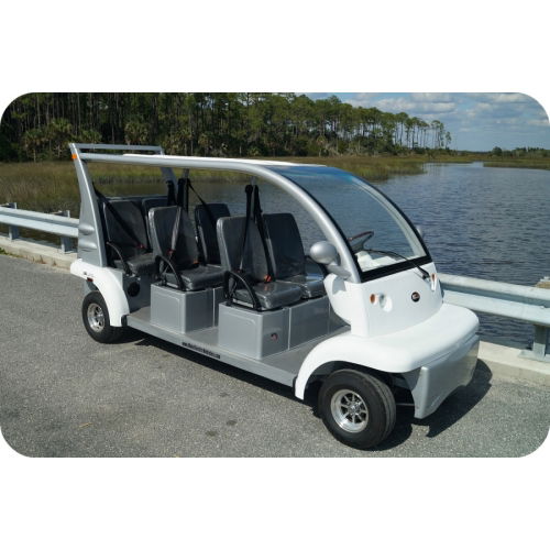 MotoEV Electro Bubble Buddy LSV 6 Passenger Forward Facing outside