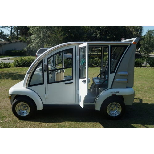 MotoEV Electro Bubble Buddy LSV 4 Passenger Hard Door LE, left side back doors opened