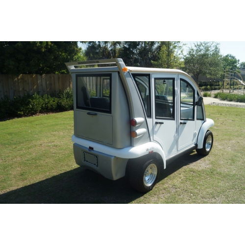 MotoEV Electro Bubble Buddy LSV 4 Passenger Hard Door LE, back right angle back doors closed