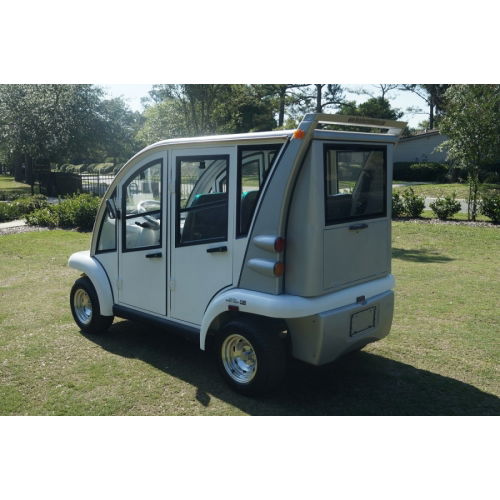 MotoEV Electro Bubble Buddy LSV 4 Passenger Hard Door LE, back left angle back doors closed