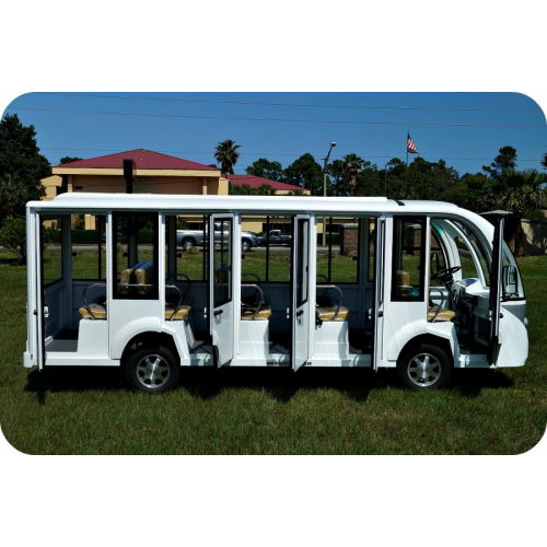 MotoEV Electro Transit Buddy 15 Passenger XE Hard Door Shuttle open doors