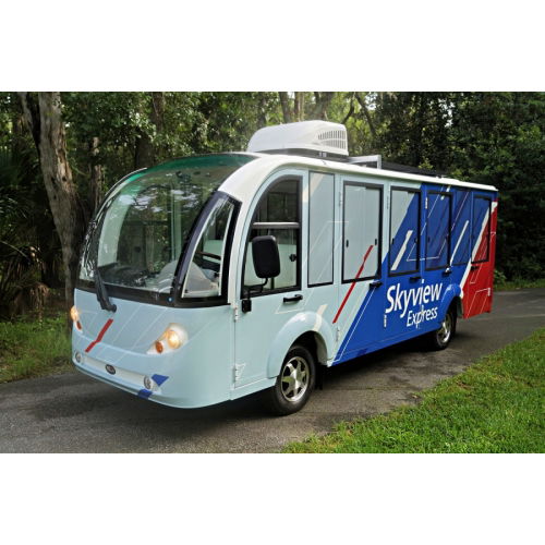 MotoEV Electro Transit Buddy 15 Passenger XE Hard Door Shuttle customized