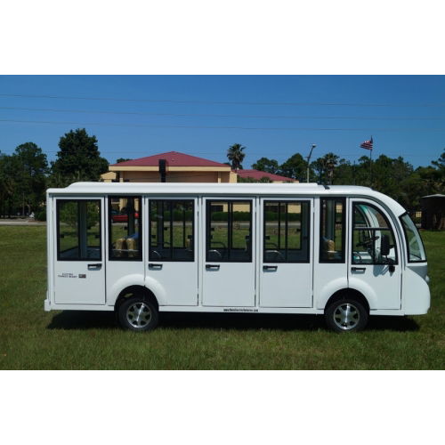MotoEV Electro Transit Buddy 15 Passenger XE Hard Door Shuttle right side white