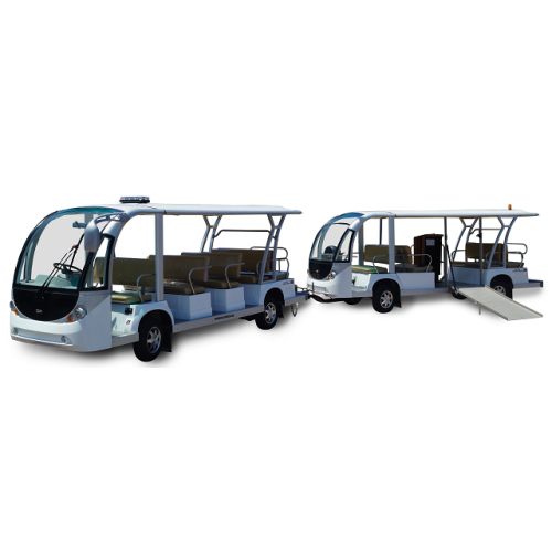 MotoEV Electro Transit Buddy 27 Passenger ADA Tram white