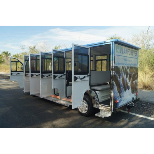 Winter Electric Trams with Doors
