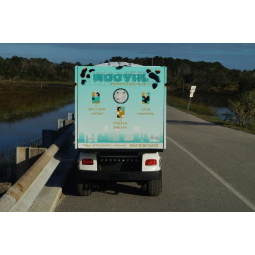 MotoEV Electro Neighborhood Buddy 4 Passenger Shuttle back angle
