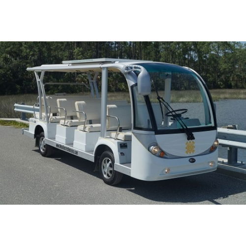 Electric Transport Shuttle Bus with Solar Panels